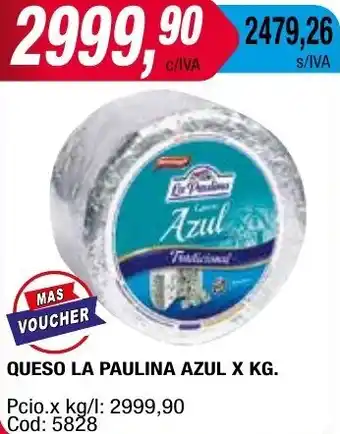 Maxiconsumo QUESO LA PAULINA AZUL X KG. oferta