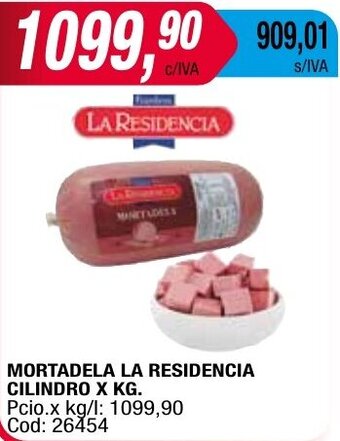 Maxiconsumo MORTADELA LA RESIDENCIA CILINDRO X KG. oferta