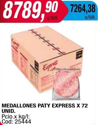Maxiconsumo MEDALLONES PATY EXPRESS X 72 UNID. oferta