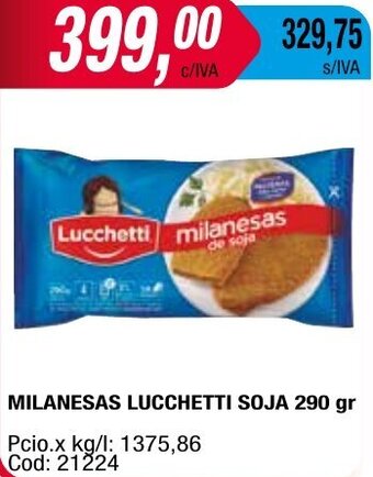 Maxiconsumo MILANESAS LUCCHETTI SOJA 290 gr oferta