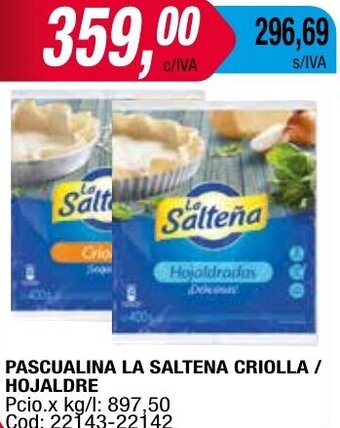 Maxiconsumo PASCUALINA LA SALTENA CRIOLLA / HOJALDRE oferta