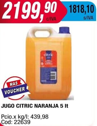 Maxiconsumo JUGO CITRIC NARANJA 5 It oferta