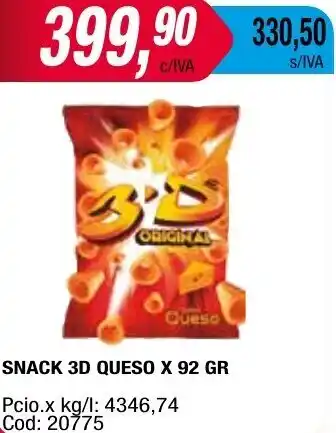 Maxiconsumo SNACK 3D QUESO X 92 GR oferta
