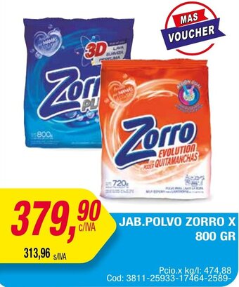 Maxiconsumo JAB.POLVO ZORRO X 800gr oferta
