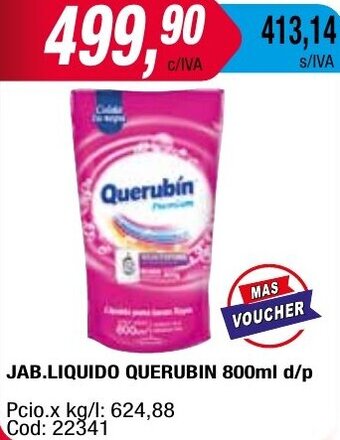 Maxiconsumo JAB.LIQUIDO QUERUBIN 800ml d/p oferta