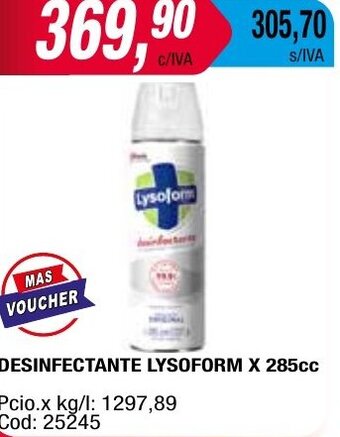 Maxiconsumo DESINFECTANTE LYSOFORM X 285cc oferta