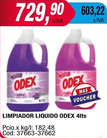 Maxiconsumo LIMPIADOR LIQUIDO ODEX 4lts oferta
