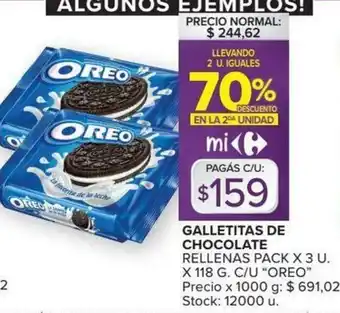 Carrefour Oreo Galletitas Chocolate Rellenas Pack oferta