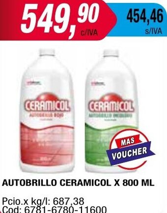 Maxiconsumo AUTOBRILLO CERAMICOL X 800 ML oferta