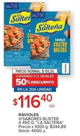 Carrefour La Saltena Ravioles V/Sabores Blister x 450 g oferta