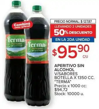 Carrefour Terma Aperitivo Sin Alcohol V/Sabores Botella x 1350 cc oferta