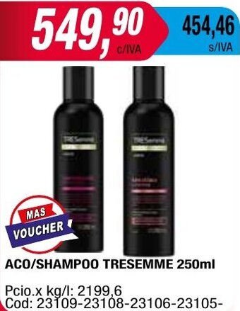 Maxiconsumo ACO/SHAMPOO TRESEMME 250ml oferta