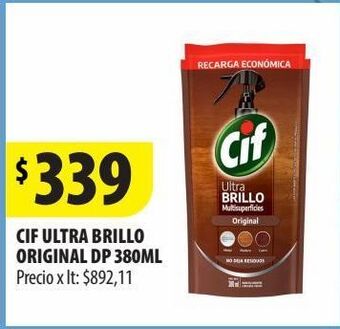 Punto Mayorista Cif ultra brillo original dp 380ml oferta
