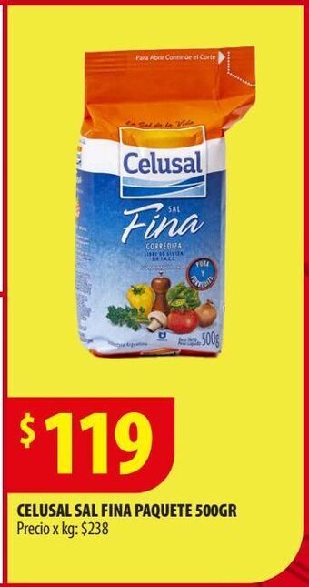 Punto Mayorista Celusal sal fina paquete 500gr oferta