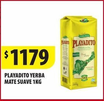 Punto Mayorista Playadito yerba mate suave 1kg oferta