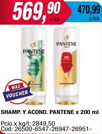 Maxiconsumo SHAMP. Y ACOND. PANTENE x 200 ml oferta