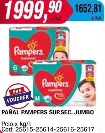 Maxiconsumo PAÑAL PAMPERS SUP.SEC. JUMBO oferta