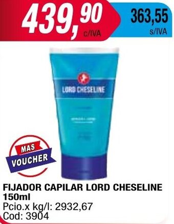 Maxiconsumo FIJADOR CAPILAR LORD CHESELINE 150ml oferta