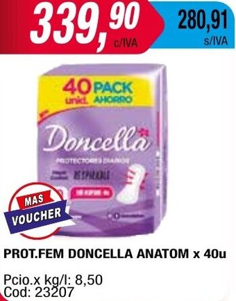 Maxiconsumo PROT.FEM DONCELLA ANATOM x 40u oferta