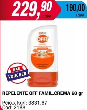 Maxiconsumo REPELENTE OFF FAMIL.CREMA 60 gr oferta