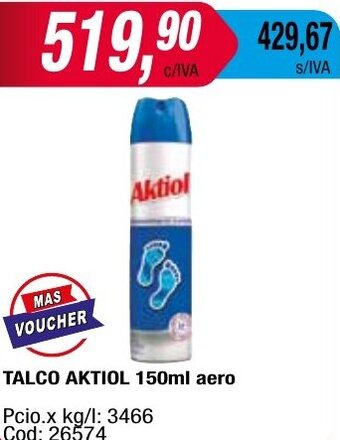 Maxiconsumo TALCO AKTIOL 150ml aero oferta