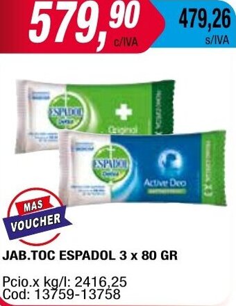 Maxiconsumo JAB.TOC ESPADOL 3 x 80 GR oferta