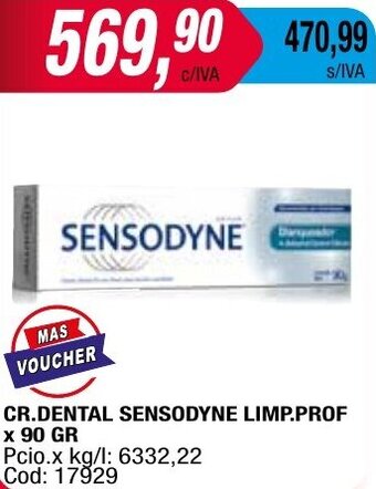 Maxiconsumo CR.DENTAL SENSODYNE LIMP.PROF x 90 GR oferta