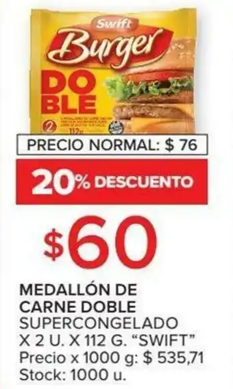 Carrefour Swift Medallón De Carne Doble Supercongelado x 2 u oferta