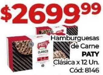 Diarco Hamburguesas de Carne PATY Clásica x 12 Un. oferta