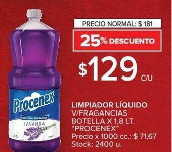 Carrefour Procenex Limpiador Líquido V/Fragancias Botella x 1,8 lt oferta