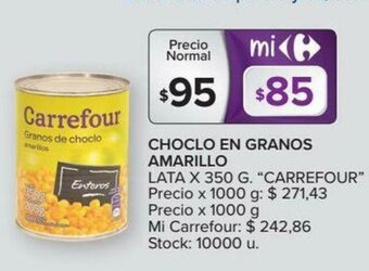 Carrefour Carrefour Choclo en granos amarillo lata x 350 g oferta