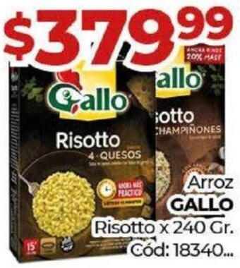 Diarco Arroz GALLO Risotto x 240 Gr. oferta