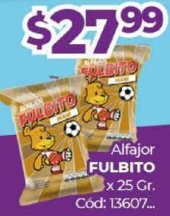 Diarco Alfajor FULBITO x 25 Gr. oferta
