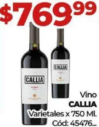 Diarco Vino CALLIA Varietales x 750 ML oferta