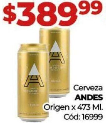 Diarco Cerveza ANDES Origen x 473 ML oferta