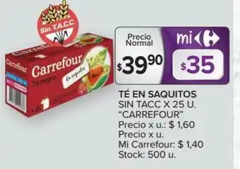 Carrefour Carrefour Té en Saquitos Sin Tacc x 25 u oferta