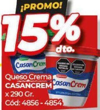 Diarco Queso Crema CASANCREM x 290 Gr. oferta