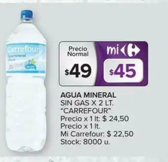 Carrefour Carrefour Agua Mineral Sin Gas x 2 lt oferta