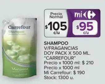 Carrefour Carrefour Shampoo V/Fragancias Doy Pack x 500 ml oferta