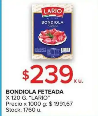 Carrefour Lario Bondiola Feteada x 120 g oferta