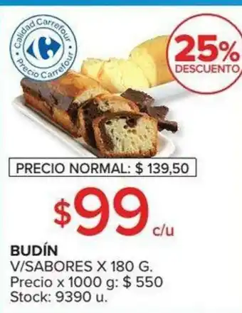 Carrefour Budín V/Sabores x 189 g oferta