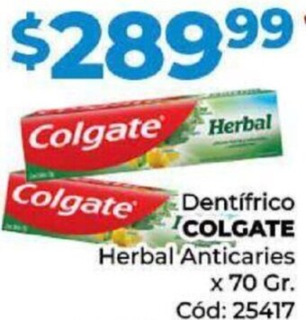 Diarco Dentífrico COLGATE Herbal Anticaries x 70gr oferta