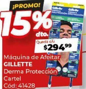 Diarco Máquina de Afeitar GILLETTE Derma Protección Cartel oferta