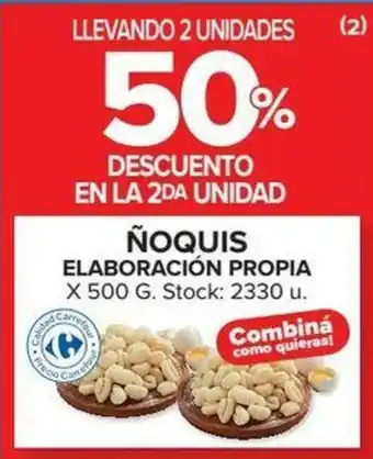 Carrefour ñoquis Elaboración Propia x 500 g oferta