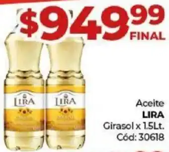 Diarco Aceite LIRA Girasol x 1.5Lt. Cód: 30618 oferta