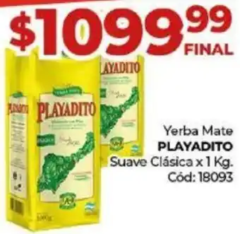 Diarco Yerba Mate PLAYADITO Suave Clásica x 1 Kg. Cód: 18093 oferta