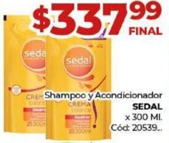 Diarco Shampoo y Acondicionador SEDAL x 300ML oferta