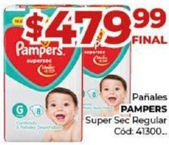 Diarco Pañales PAMPERS Super Sec Regular Cód:41300.. oferta