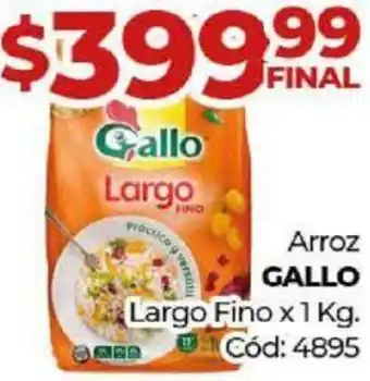 Diarco Arroz GALLO Largo Fino x 1 Kg. Cód: 4895 oferta