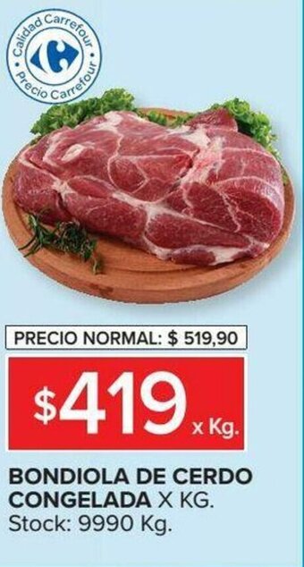 Carrefour Bondiola De Cerdo Congelada x kg oferta
